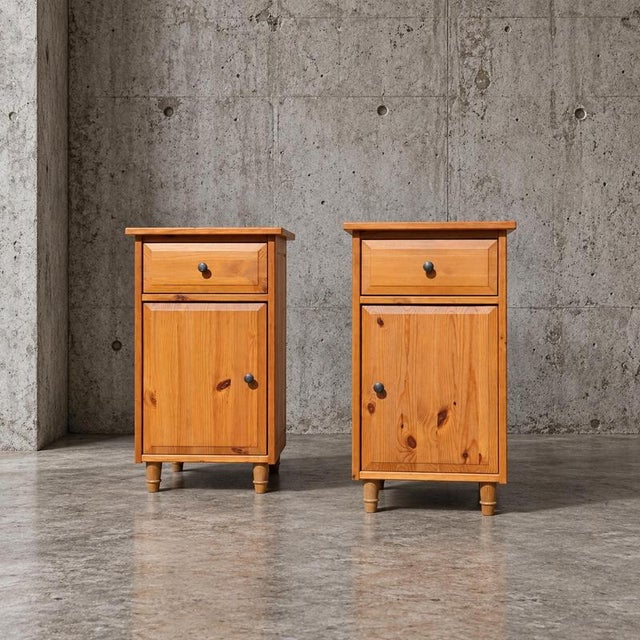 Leksvik Bedside Table with Drawer and Cupboard with Left and Right Doors from Ikea, Set of 2 For Sale - Image 3 of 6