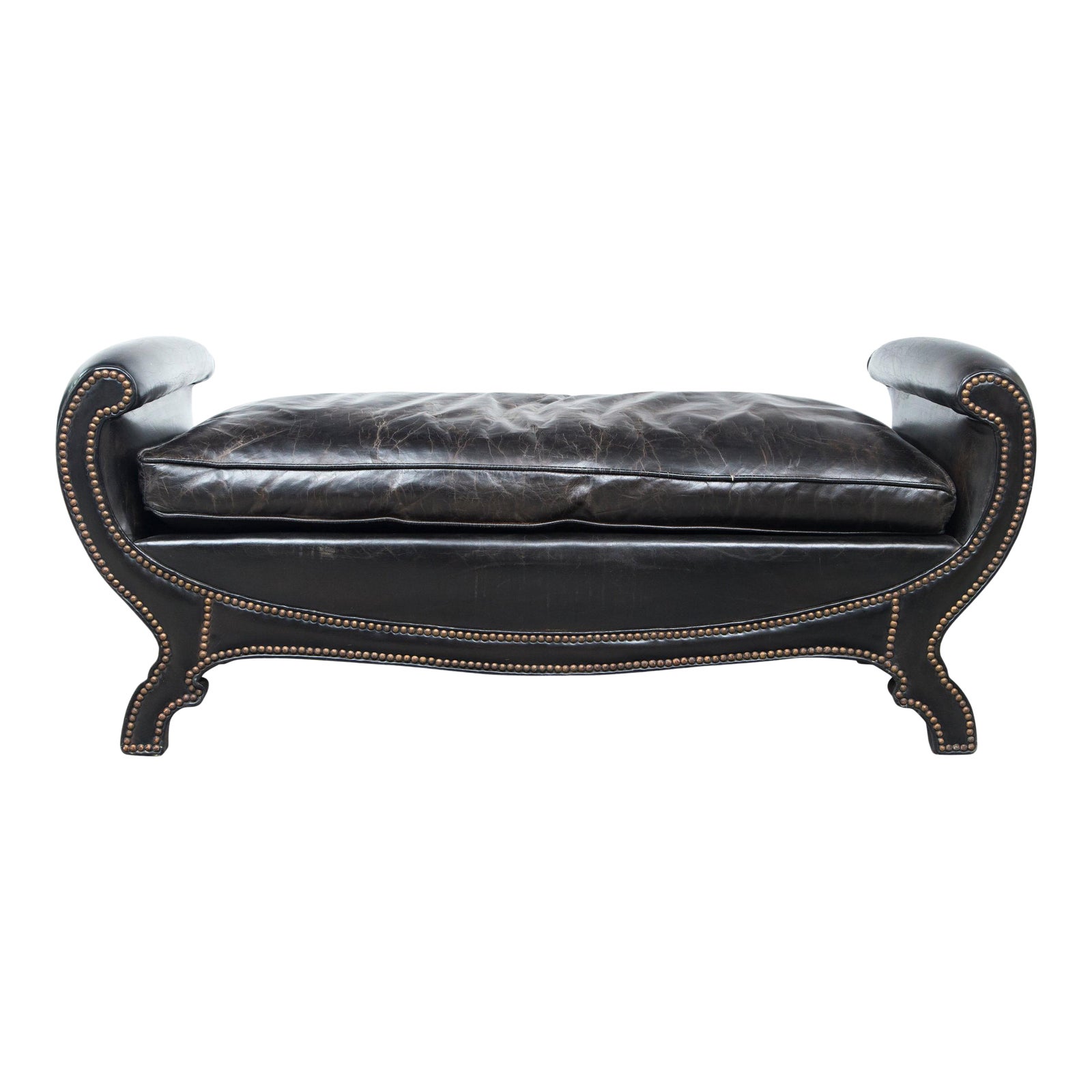 Empire Style Brown Leather Bench Chairish