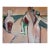 Large Vintage Abstract Figurative Acrylic Painting on Canvas by Hamzik For Sale