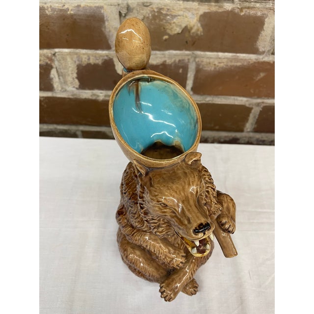 19th Century Victorian English Majolica Figural Bear Pitcher For Sale - Image 4 of 5