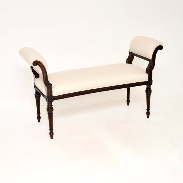 Antique Victorian Carved Bench or Stool attributed to Waring and Gillows, 1880 For Sale - Image 4 of 12