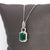 1.2Ct Zambian Emerald and Natural Diamond Pendant in Solid 14k White Gold For Sale - Image 4 of 7