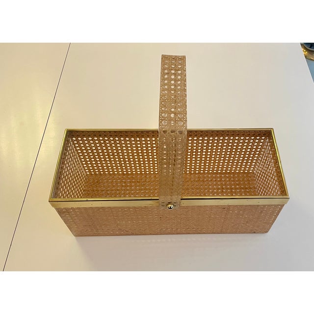 Mid-Century Modern Storage Basket in Viennese Wickerwork in the style of Gabriella Crespi, Italy, 1970s For Sale - Image 3 of 10