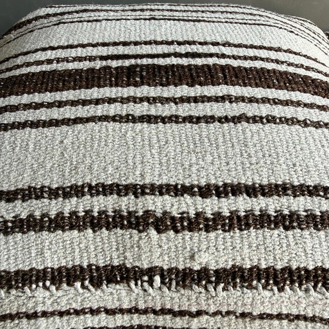 Vintage Rug Pillow Cover With Stripes For Sale - Image 4 of 6