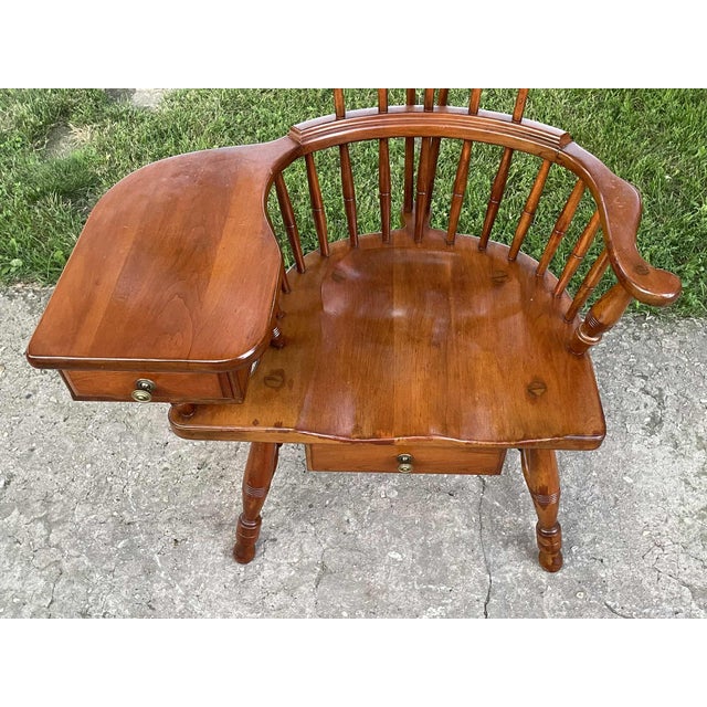 Stunning Walnut Pennsylvania Windsor Writing Chair w/two drawers, contour seat and a Fiddle Back! Absolutely incredible...
