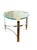 Late 20th Century Vintage Hollywood Regency Chrome & Brass Glass-Top Side Table | Sculptural Tri-Leg Base | Art Deco Revival Accent Table For Sale - Image 5 of 10