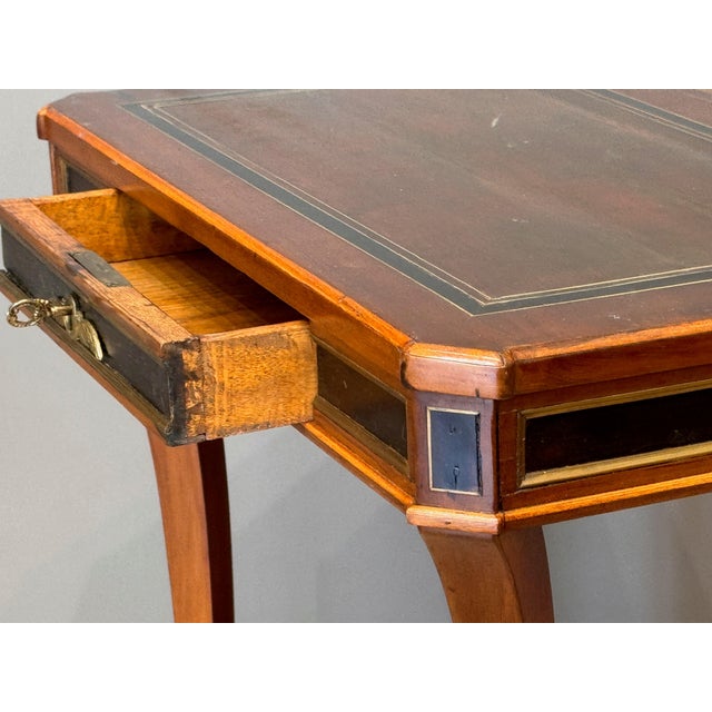 Continental Neoclassical Inlaid Mahogany Two-Tier Side Table For Sale - Image 6 of 11