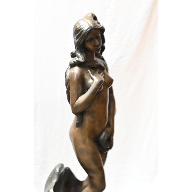 After Botticelli, Siren Statue Fountain Birth of Venus, 1930, Bronze For Sale - Image 3 of 8