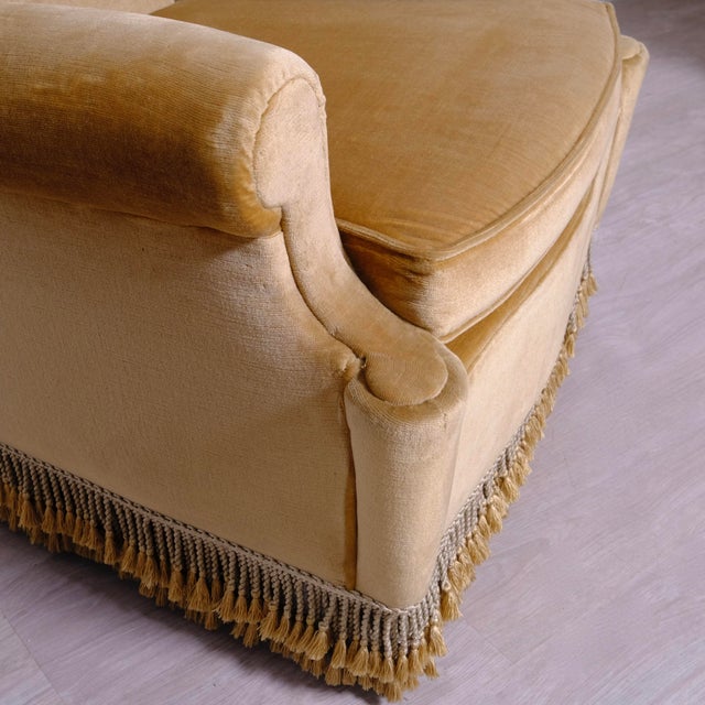 Set of Highback Armchairs in Beige Velvet with Wooden Legs, 1970s For Sale - Image 10 of 18