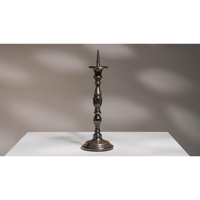 Early 20th Century France Gray Silver Candlestick For Sale - Image 12 of 15