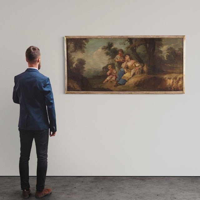 Rococo French Artist, Rococo Genre Scene, 1770, Oil on Canvas For Sale - Image 3 of 16