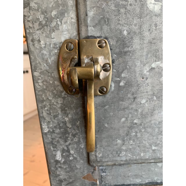 Antique Galvanized Zinc Ice Box For Sale - Image 10 of 12