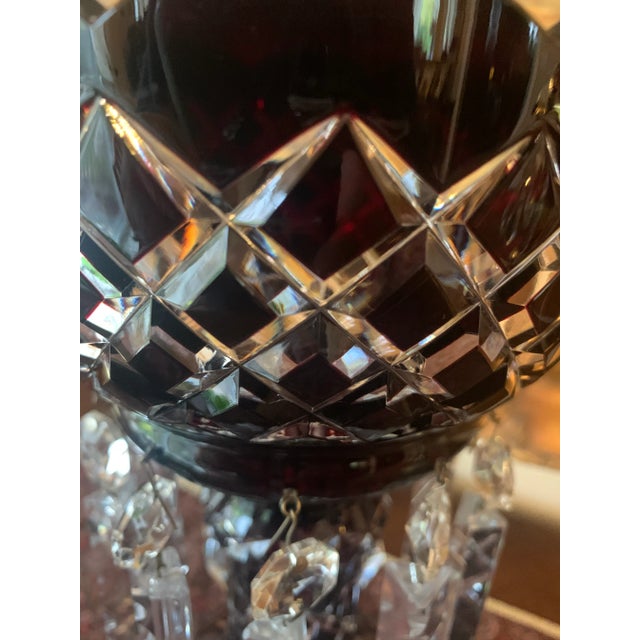 Victorian Vintage Bohemian Luster Candle Holder For Sale - Image 3 of 5