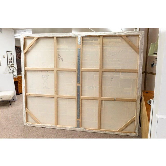 Contemporary San Francisco CA Artist Collective Signed Mixed-Media Painting on Linen 2000s For Sale - Image 3 of 11