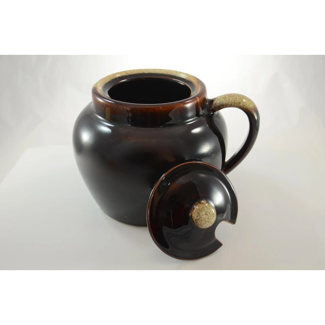 Farmhouse Rustic Round Drip Glaze Bean or Chili Pot For Sale - Image 3 of 3