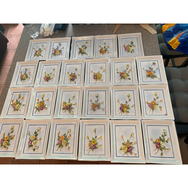 What an absolute amazing estate sale find!!! A total of twenty-three gorgeous, porcelain, three- dimensional flower...