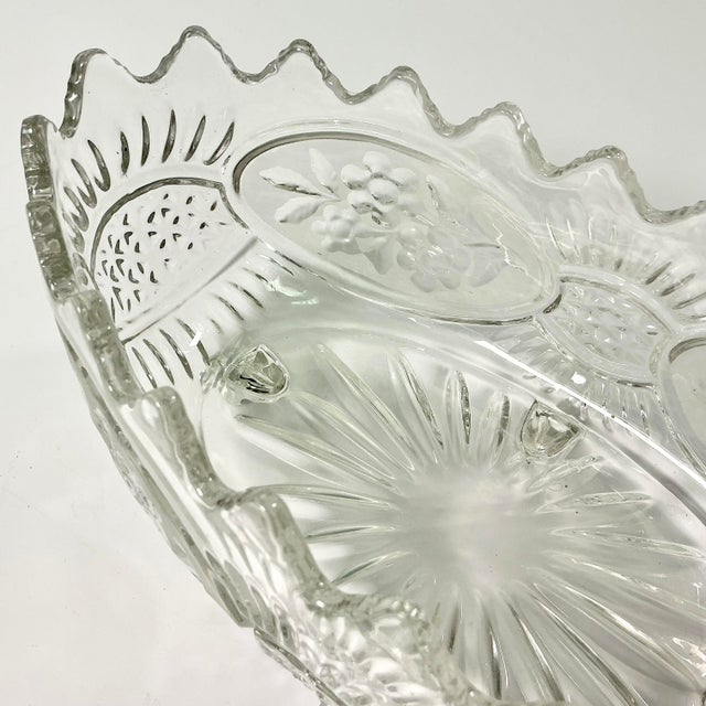 Glass Mid-Century Boho Chic Hollywood Regency Glass Footed Centerpiece/Fruit Bowl For Sale - Image 7 of 16