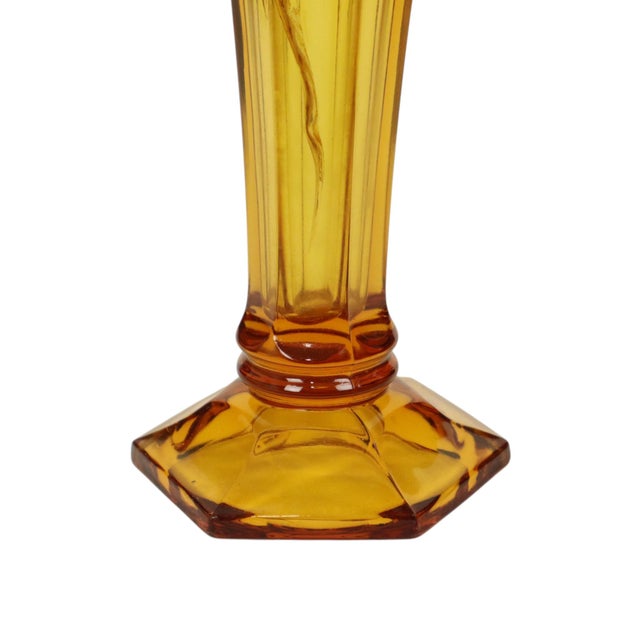 Art Deco Luxval Series Américain Vases in Amber Glass from Val Saint Lambert, 1935, Set of 2 For Sale - Image 12 of 18
