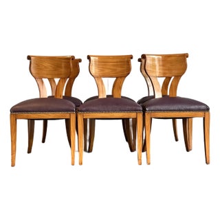 Vintage Boho Scroll Back Dining Chairs After Biedermeier - Set of 6 For Sale