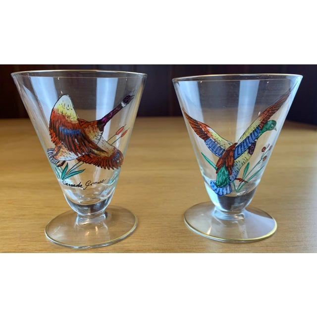Glass Vintage Bird Cocktail Glasses- Set of 10 For Sale - Image 7 of 8