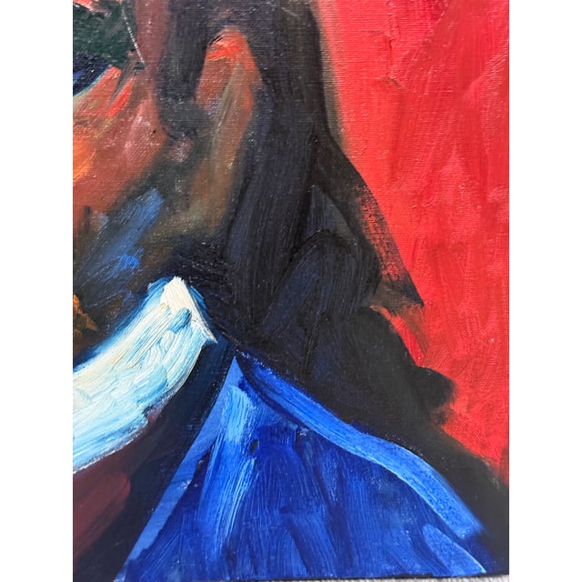 Circa 1993 Sarena Rosenfeld "One False Move" Original Painting, Signed For Sale - Image 10 of 12