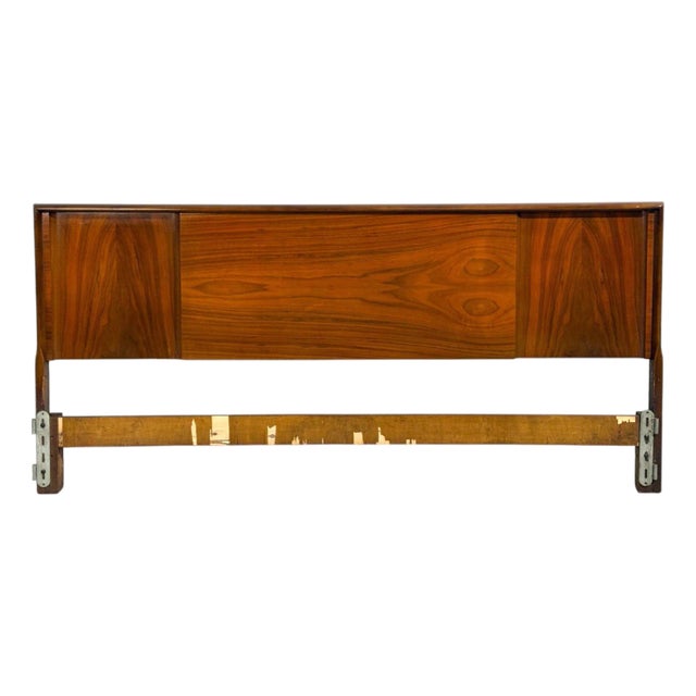 Edmond J. Spence, King Size Headboard, Walnut, Sweden, 1950s For Sale