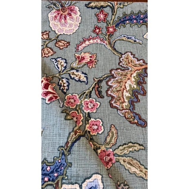 Cowtan & Tout Aubury Linen Hand Print Fabric 2 5/8 Yards Color Rose and Teal For Sale - Image 4 of 7