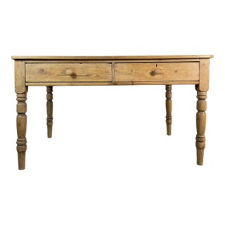 Late 19th Century Antique English Pine Farmhouse Table For Sale