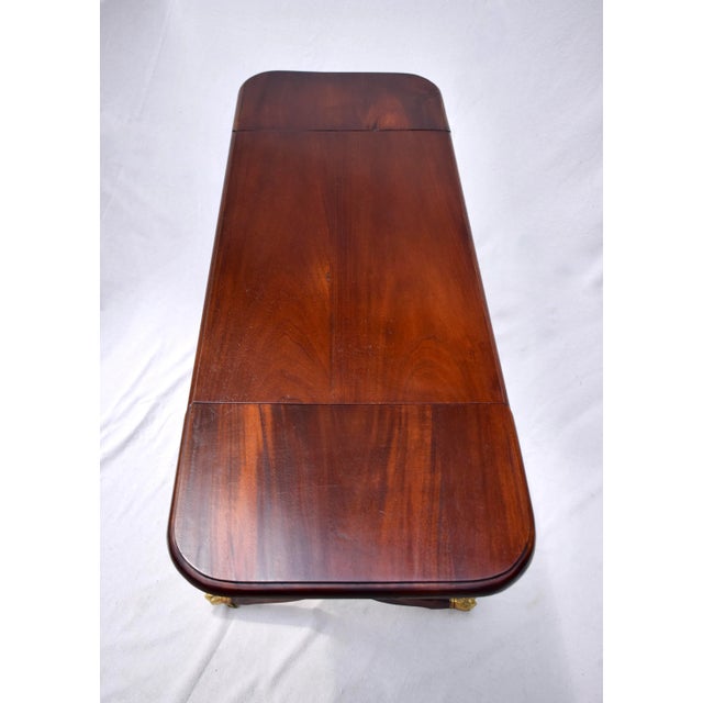 Early 20th Century Regency Mahogany Sofa Table With Drop Sides and Brass Castors For Sale - Image 12 of 13
