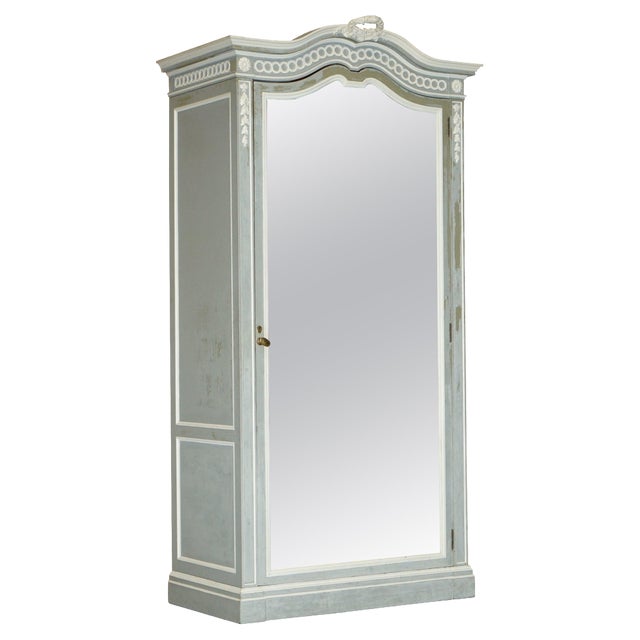 Antique French Wardrobe with Mirrored Door from Mellier & Co For Sale