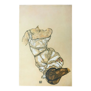 1981 Egon Schiele 32 Erotic Drawings Female Torso in Black Stocking