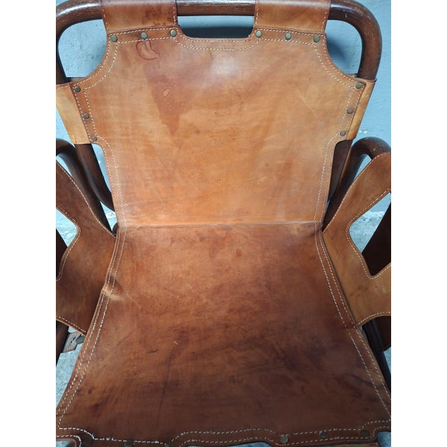 Vintage Safari Chairs in Leather and Bamboo by Tito Agnoli, 1970, Set of 2 For Sale - Image 13 of 18