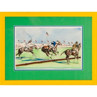 Two Polo Players Hand-Colour Plate by Joseph Golinkin For Sale