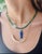 2020s Perfect Poisson Lapis Pendant With Emerald, Diamond & 14k Gold For Sale - Image 5 of 11