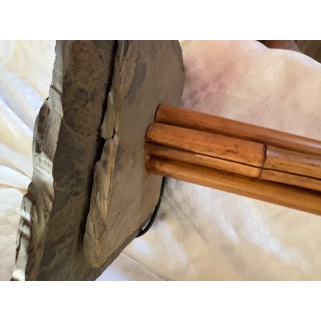 1950s Mid-Century Modern Bamboo and Slate Lamp For Sale - Image 17 of 18