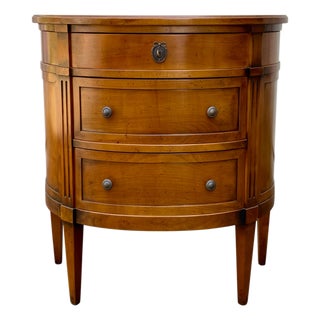 Louis XVI Style Cherrywood Commode with Three Half-Moon Drawers, 1940s For Sale