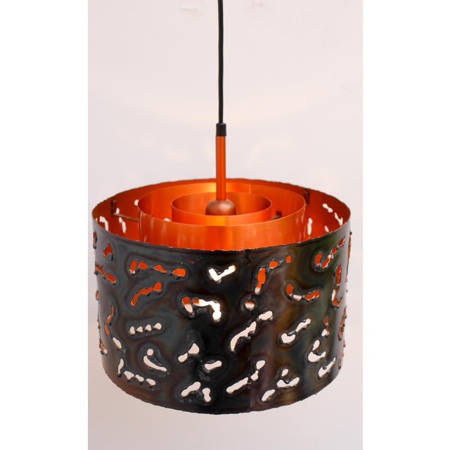 Brutalist Copper Pendant Lamp from Boréns, 1970s For Sale - Image 6 of 13