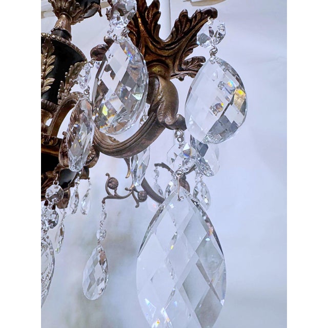 1950s Decorative Black and Bronze Chandelier For Sale In New York - Image 6 of 10