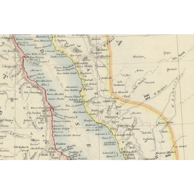 Red Sea Map by W. & A.K. Johnston, 1895 For Sale - Image 4 of 11