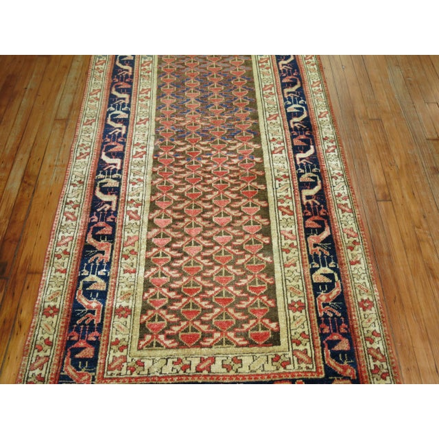 1930s 1930s Decorative Wide Traditional Persian Malayer Long Runner - 3'9" x 15'3" For Sale - Image 5 of 6