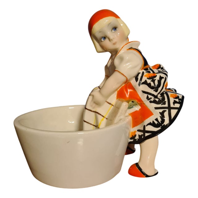 Girl Washing Laundry Figure by Sandro Vacchetti for Essevi, 1940s For Sale