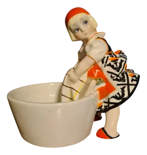 Girl Washing Laundry Figure by Sandro Vacchetti for Essevi, 1940s