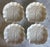 Set of 4 white ceramic cabbage leaf plates in the style of Bordallo Pinheiro, featuring textured vein details and ruffled...