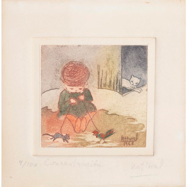 Concentration Unknown Artist Year: 1968 Size: 3.5 in. x 3.5 in. Etching and aquatint, signed, numbered, and dated in...