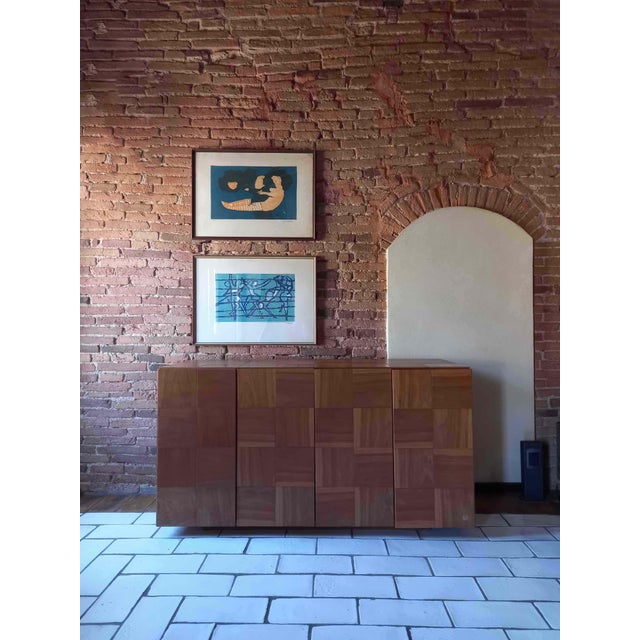 Ferdinando Meccani (1937 - 2018), "Quadro" sideboard, 1985. Beautiful cherry sideboard with four doors and three internal...