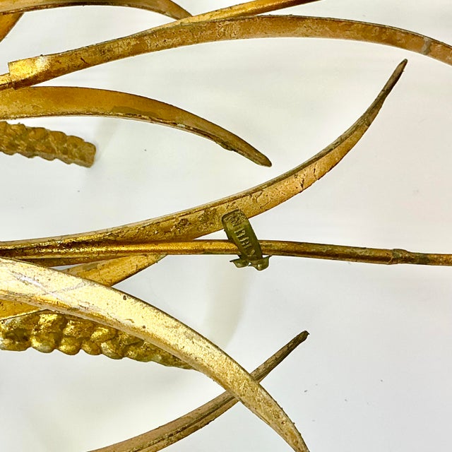 1950s Vintage Italian Hollywood Regency Wheat Sheaf Candle Holder Sconces - A Pair, 2 Arm For Sale - Image 13 of 17