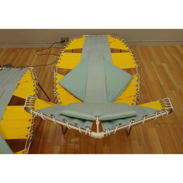 Metal 1990s Pair Patio Chaise Lounges For Sale - Image 7 of 13