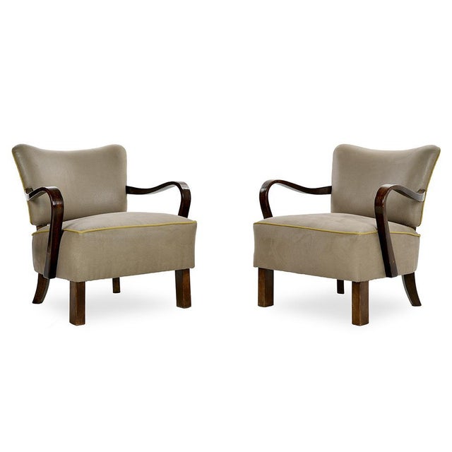 Set of Vintage Lounge Chairs by Jindrich Halabala For Sale - Image 9 of 9