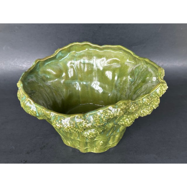 1980s Broccoli Shaped Studio Art Pottery Bowl For Sale - Image 5 of 15