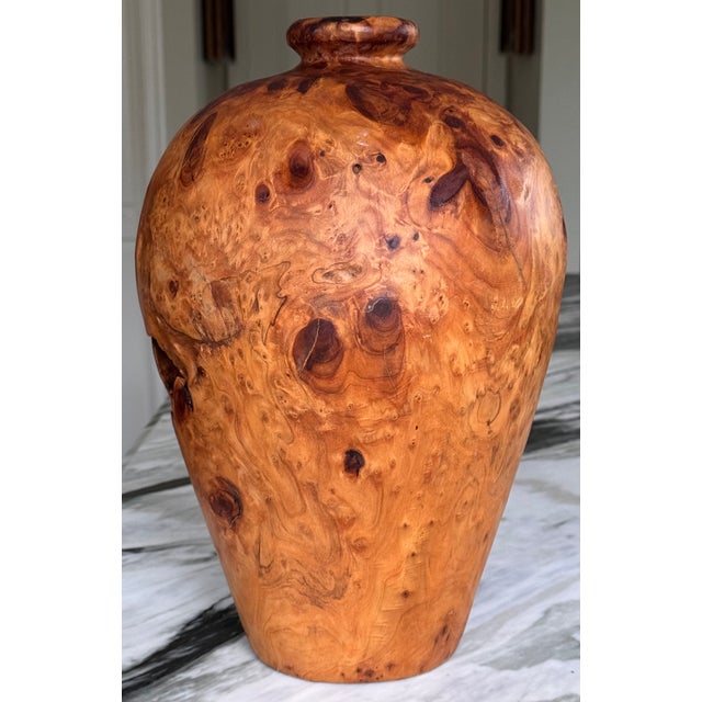 Late 20th Century Estate Enrico Burl Wood Vase For Sale - Image 5 of 9